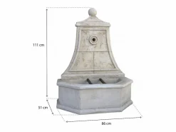 Habitat et jardin Fuente Agua|Fuente mural "Baccarat" de piedra reconstituida para jardín - 86 x 51 x 111 cm