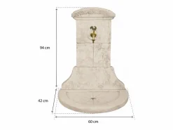 Habitat et jardin Fuente mural CHANTILLY de piedra reconstituida con grifo de latón - 60 x 42 x 94 cm Beige Clearance