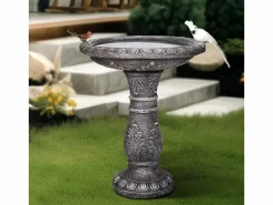 Fuente para pájaros moderna, de hormigón reforzado con fibra, color , con lavabo (51x51x62cm) Gris Discount