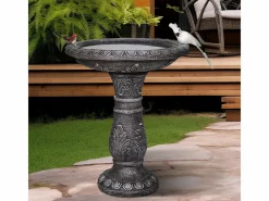 Fuente para pájaros moderna, de hormigón reforzado con fibra, color , con lavabo (51x51x62cm) Gris Discount
