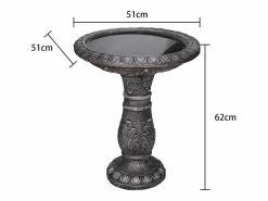 Fuente para pájaros moderna, de hormigón reforzado con fibra, color , con lavabo (51x51x62cm) Gris Discount