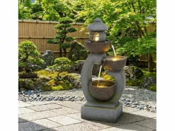 Fuente zen de exterior para jardín, terraza, balcón o césped - 44,5 x 25 x 95 cm - con LED - Resina -^Merax Discount