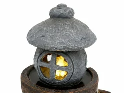 Fuente zen de exterior para jardín, terraza, balcón o césped - 44,5 x 25 x 95 cm - con LED - Resina -^Merax Discount