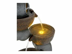 Fuente zen de exterior para jardín, terraza, balcón o césped - 44,5 x 25 x 95 cm - con LED - Resina -^Merax Discount