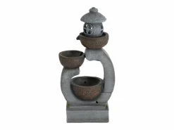 Fuente zen de exterior para jardín, terraza, balcón o césped - 44,5 x 25 x 95 cm - con LED - Resina -^Merax Discount