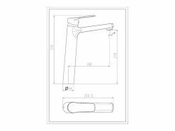 Essebagno Full mezclador alto lavabo mate Negro Sale