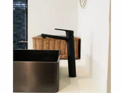 Essebagno Full mezclador alto lavabo mate Negro Sale