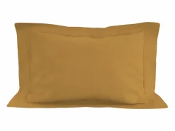 Soleil d'ocre Funda de almohada de algodón 57 hilos 50x70 cm LISO mostaza Amarillo Sale