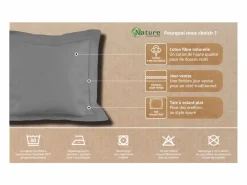 Soleil d'ocre Funda De Almohada|Funda de almohada de algodón 63x63 cm PERCALE antracita