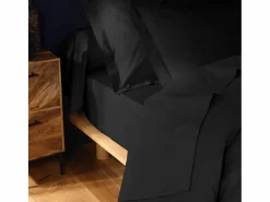 Promo Linge Funda de Almohada "Lina" 85x185cm 100% Algodón Certificado Oeko-TEX Negro New