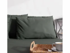 Soleil d'ocre Funda de almohada lisa 50x70 cm ZZZ Caqui New