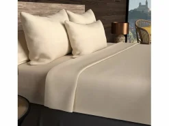 Soleil d'ocre Funda de almohada rectangular US 50x75 cm en algodón liso 57 Hilos crudo Beige Sale