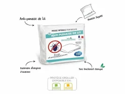 Funda integral anti chinches y anti ácaros para almohada - 65 x 65 cm Blanco Hot