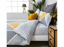 Cotton Artean Funda Nordica Reversible GEKA algodón poliéster 150 X 220 Cama de 90 Gris Clearance