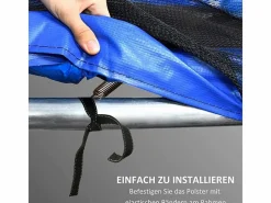 Funda protectora para cama elástica Ø244 cm, resistente a los rayos UV y a la intemperie, plástico 500D, (244x244x30 cm)^ New