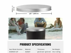 Funda Protectora Resistente para Anillo de Fuego SucceBuy, 508 mm, Protector contra Chispas para Fogatas al Aire Libre Plateado New