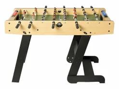 Futbolín plegable natural claro efecto roble - Patas negras - L121 x Prof. 61 x Alt. 79 cm - HORTON^Vente-unique