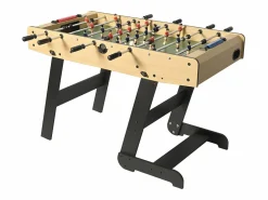 Futbolín plegable natural claro efecto roble - Patas negras - L121 x Prof. 61 x Alt. 79 cm - HORTON^Vente-unique