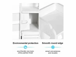 DripeX Gabinete de baño moderno, unidad de almacenamiento en pie con 4 cajones, armario de almacenamiento, 18x20x80cm - Blanco Discount