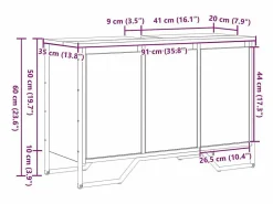 vidaxl Conjunto De Baño|Gabinete de Lavabo Otro con puerta Madera Vieja 91 x 35 x 60 cm