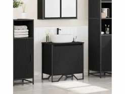vidaxl Gabinete de Lavabo para Baño Roble 60 x 35 x 60 cm Negro Sale