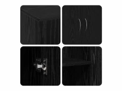 Gabinete de oficina de roble 60 x 32 x 77,5 Madera de ingeniería Negro Clearance