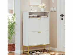 DripeX Zapatero|Mueble De Almacenaje|Gabinete de zapatos, con 2 puertas de subcontratación y 1 estante abierto, anti-plina, , 80x24x117cm de diseño