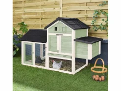 Sweeek Cama De Animales De Compañía|Gallinero de madera con corral para 3 gallinas