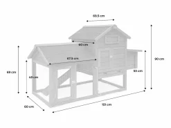 Sweeek Cama De Animales De Compañía|Gallinero de madera con corral para 3 gallinas