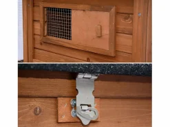 Sweeek Gallinero de madera con corral para 6 a 8 gallinas madera Marru00f3n chocolate Online