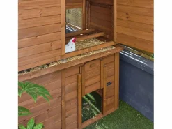 Sweeek Gallinero de madera con corral para 6 a 8 gallinas madera Marru00f3n chocolate Online
