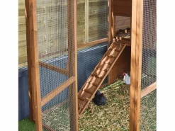 Sweeek Gallinero de madera con corral para 6 a 8 gallinas madera Marru00f3n chocolate Online