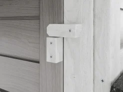 Gallinero de madera con corral, 8 gallinas, L. 201 x P.142 x H. 171 cm, Gris y blanco, GALLUS^Vente-unique Online