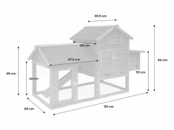 Sweeek Gallinero de madera con corral para 3 gallinas Rojo Best