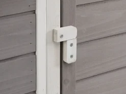 Vente-unique Gallinero de madera con cerca - 4 gallinas - Ancho 173 x Prof. 64 x A. 108 cm - Blanco - LEVAS Gris / Blanco Sale