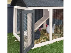 Gallinero de madera con corral para 3 gallinas antracita^Sweeek