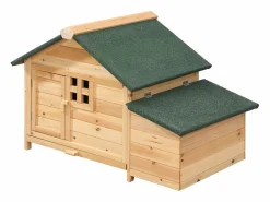 Vente-unique Cama De Animales De Compañía|Gallinero de madera con ponedero - 2 gallinas - Ancho 106 x Prof. 64 x Alt. 71 - Natural- ANSER