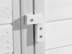 Vente-unique Gallinero de madera con valla - 4 gallinas - L. 173 x Prof. 64 x Alt. 108 cm - - LEVAS Blanco Outlet