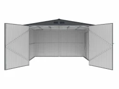 EXPERTLAND Garaje|Garaje de acero galvanizado efecto madera gris 15,1 m² NERON