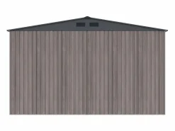 EXPERTLAND Garaje|Garaje de acero galvanizado efecto madera gris 15,1 m² NERON