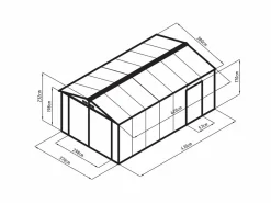 EXPERTLAND Garaje|Garaje de acero galvanizado efecto madera gris 15,1 m² NERON