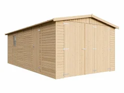 Garaje de madera natural - A222x616x324 cm / 18 m² - M102^Timbela Online