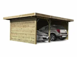 Habitat et jardin Garaje de madera tratada autoclave - 35 m² - 5,06 x 7,06 x 2,72 m Beige Sale