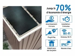 Garaje de metal "Nevada" - 15,36m² con paneles solares integrados^Habitat et jardin Outlet