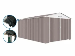 Habitat et jardin Garaje de metal "Nevada" - 15,36m² con canalón resistente y funcional Topo Hot