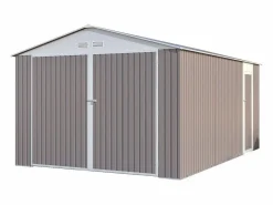 Habitat et jardin Garaje en metal "Nevada" con puerta abatible - 15,36 m² Topo Hot