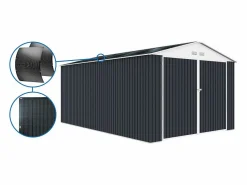 Habitat et jardin Garaje|Garaje metálico <> - 15,36 m² con panel solar - Antracita