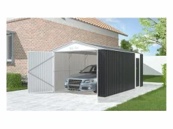 Garaje metálico "Houston" 15,36 m² - Antracita^Habitat et jardin Clearance