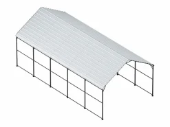 Garaje Metálico Robusto para Coches SucceBuy, 397 x 792 cm, Abriego Exterior Robusto para Coches y Barcos Plateado Hot