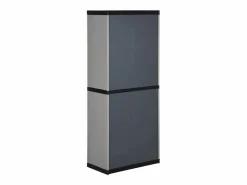 - Armario de jardín con 3 estantes y negro 68x40x168 cm^Garden Furniture Sale